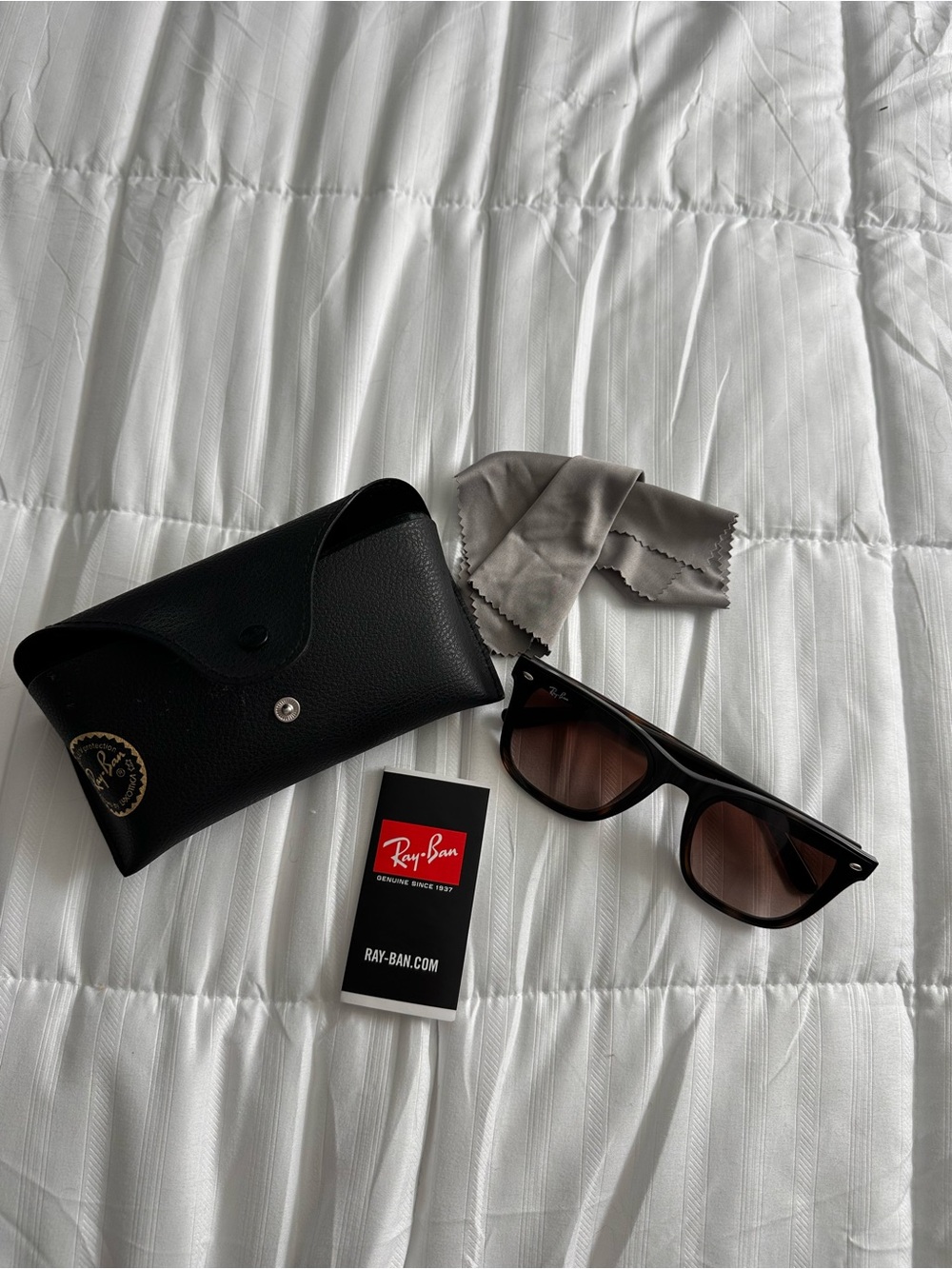 Ray-Ban Black Frame Sunglasses with Brown Lenses
